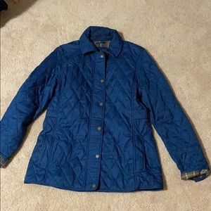 Blue LL Bean quilted coat, size M